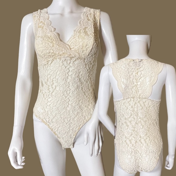 J for Justify Other - J for Justify Ivory Scallop Lace Bodysuit